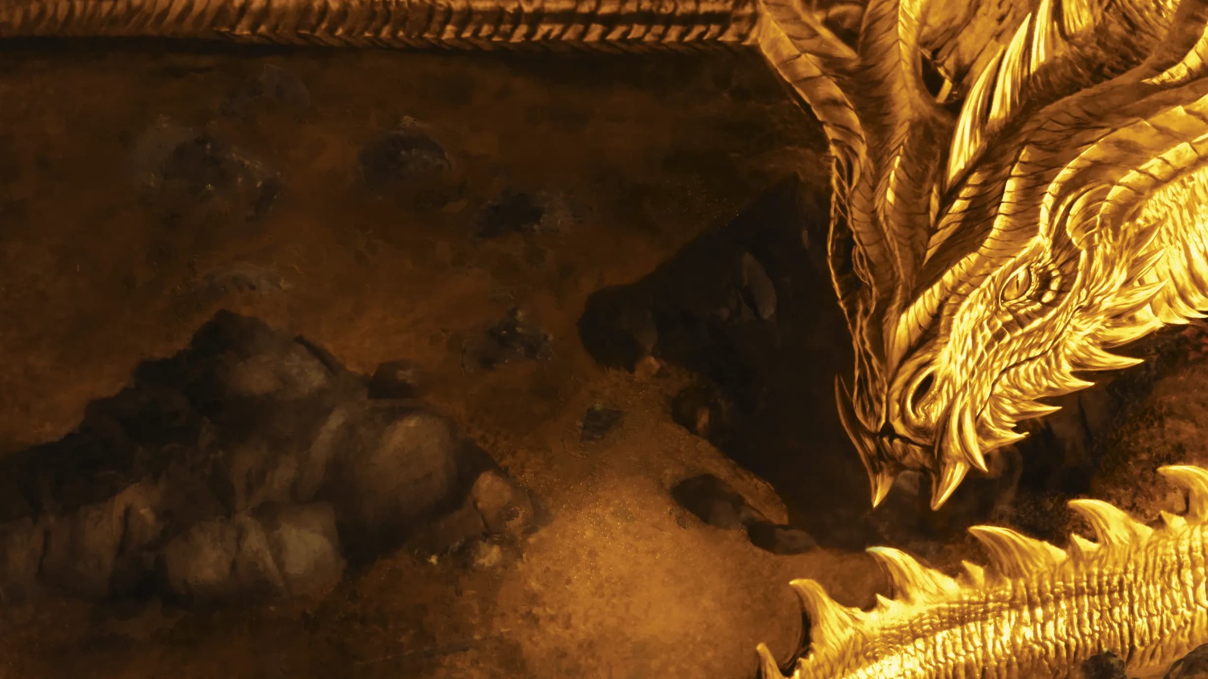 Header background image. A golden dragon from the Invoke Kyloria Flesh and Blood card